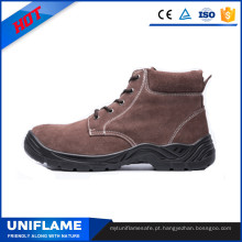 Sapatos de segurança alta de tornozelo de couro marrom Ufb028